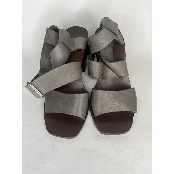 Boemos Sandals Women Size 37 US 7 Gray Leather Sling Back - Picture 8 of 13